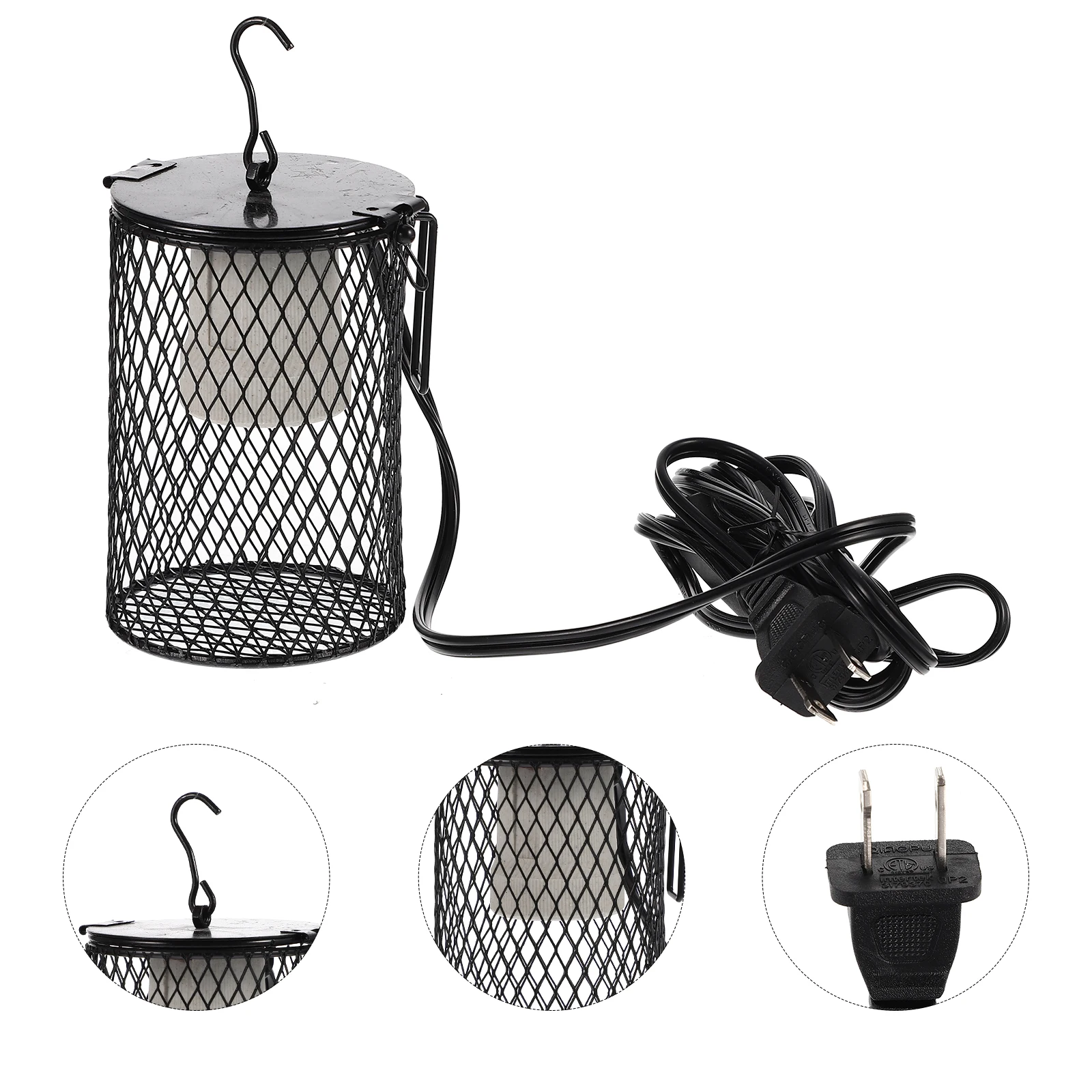 

Heating Lamp Cover Black Heat Resistant Anti-Scalding Lampshade For Night Light Tank Accessory Pet Cage Light