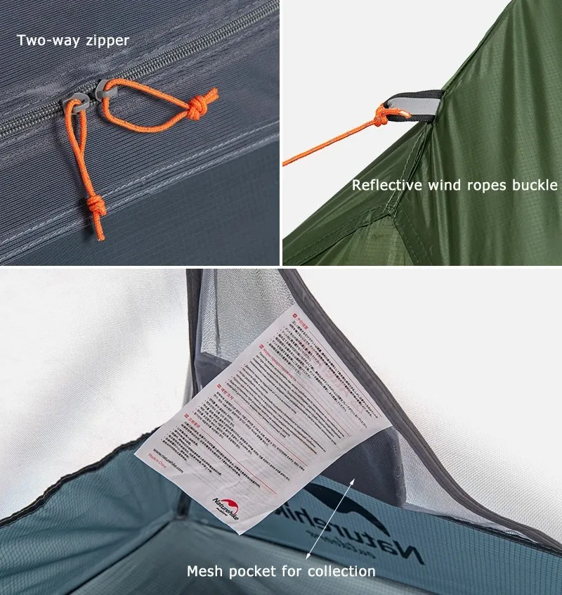 Naturehike 2026 Neues Campingzelt Ultraleicht Tragbar Wasserdicht 1-Personen-Nylon-Wanderzelt Fahrrad-Rucksack-Zelte – Detail 11