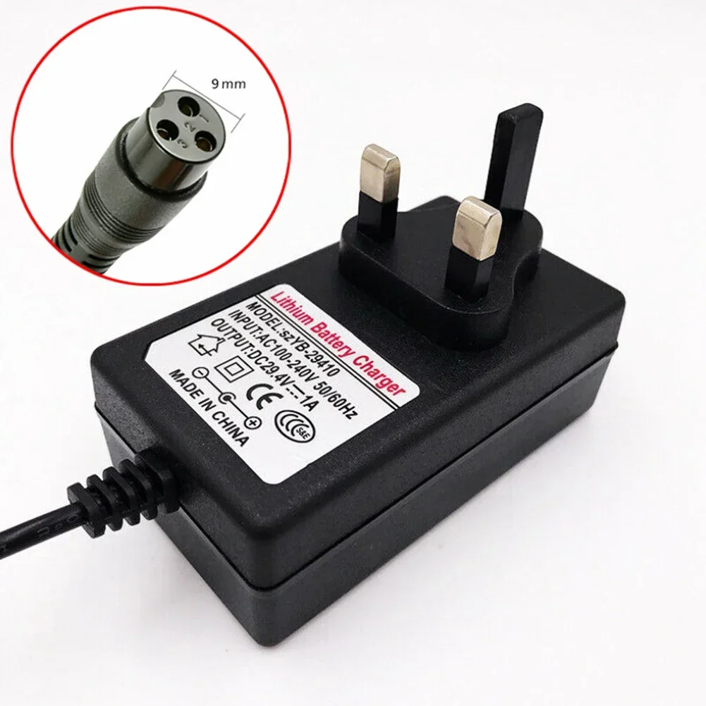 29.4V 1A ładowarka baterii litowej Adapter do samobalansującego koło hulajnogi 3 godziny 9-12mm US/UK/EU części do skuterów