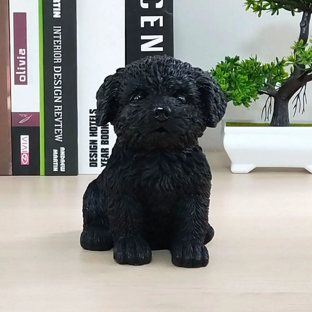 

Креативная милая фигурка собаки, фестиваль, поделки из смолы, статуя собаки бишона фризе, реалистичное украшение для рабочего стола собаки, уличный сад, лужайка