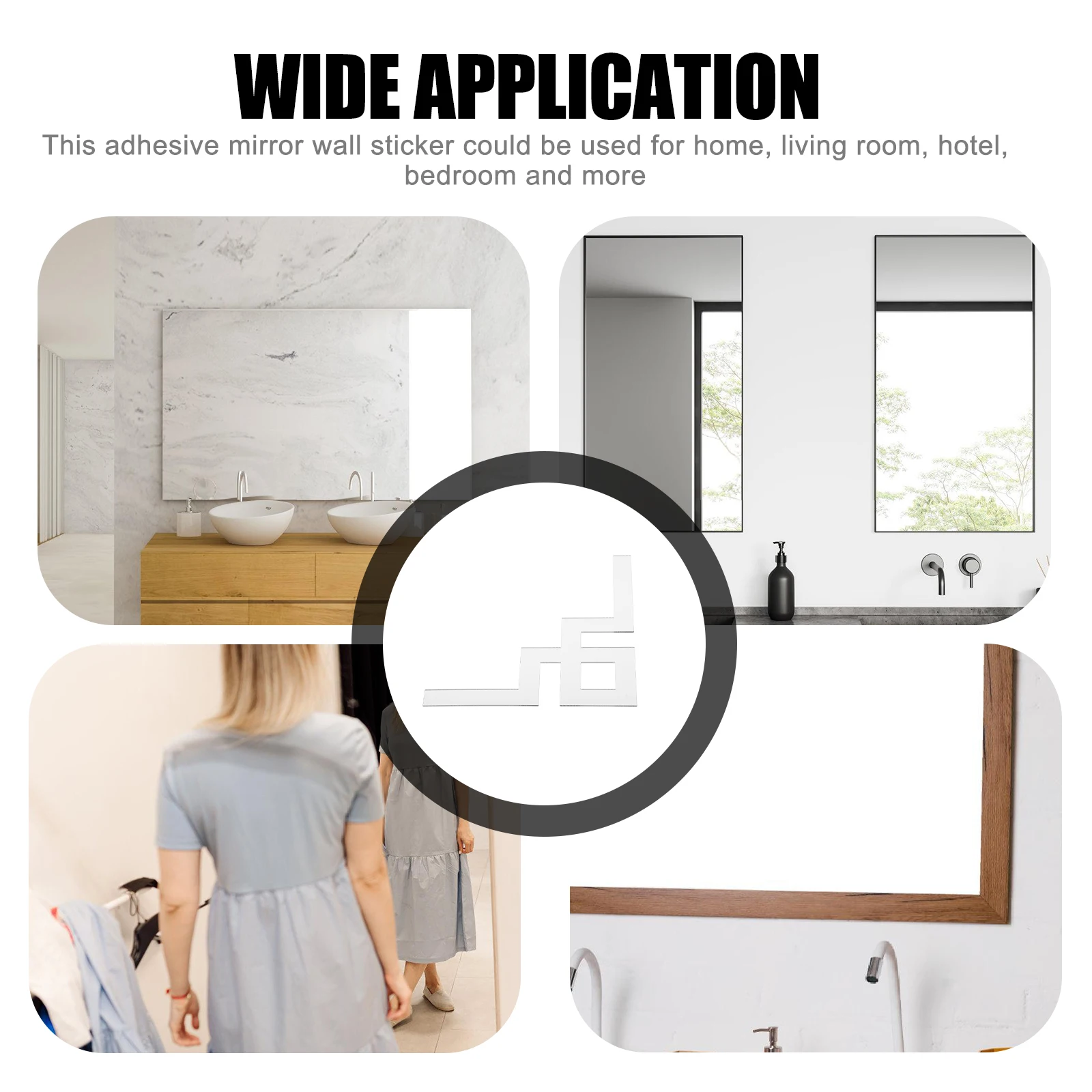 

4 Pcs 3D Adhesive Mirror Wall Stickers Corner Decal For Living Room Bedroom Decoration
