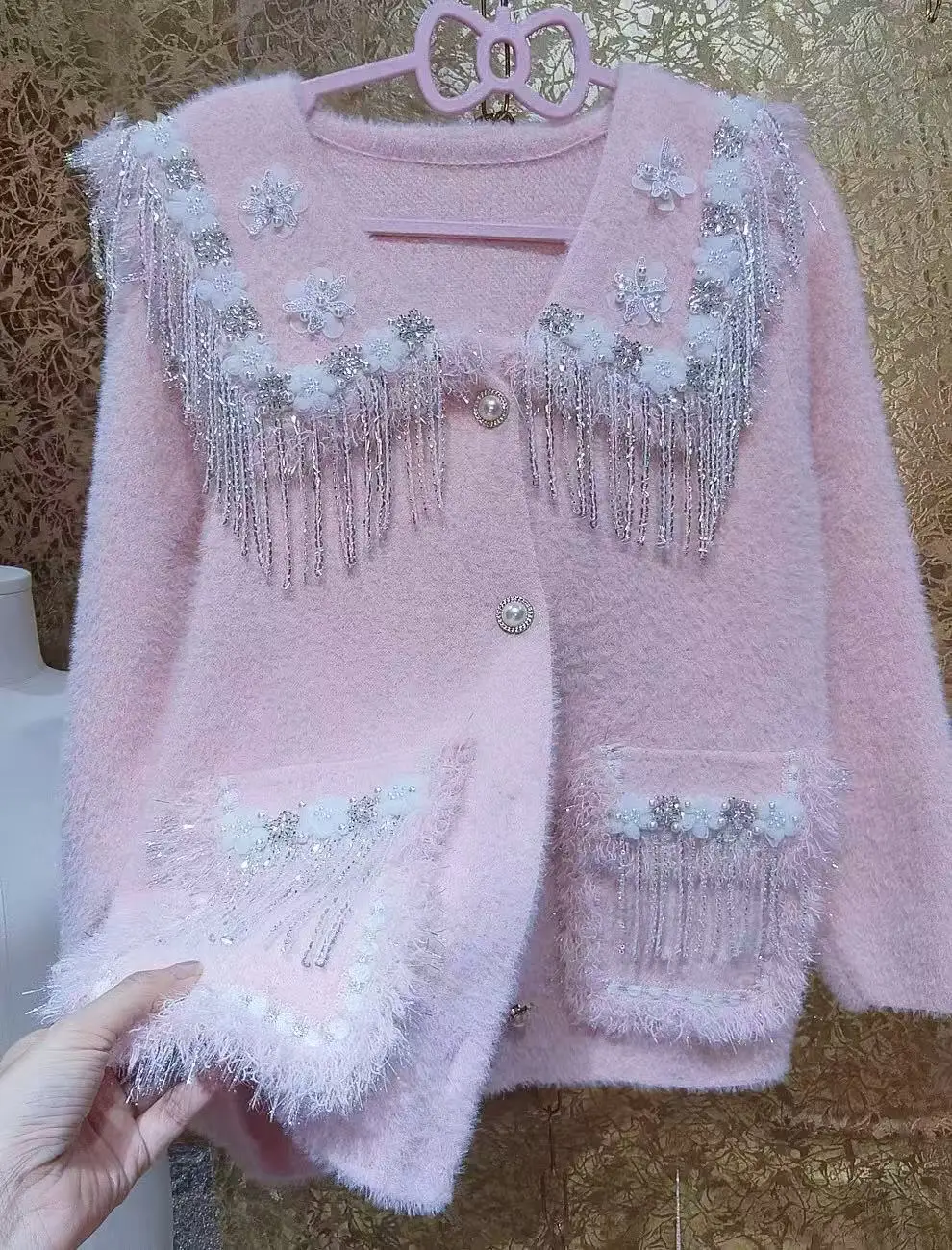 

Новинка зимы 2025: толстый теплый вязаный кардиган, пальто для женщин, свитер с длинными рукавами, женская одежда