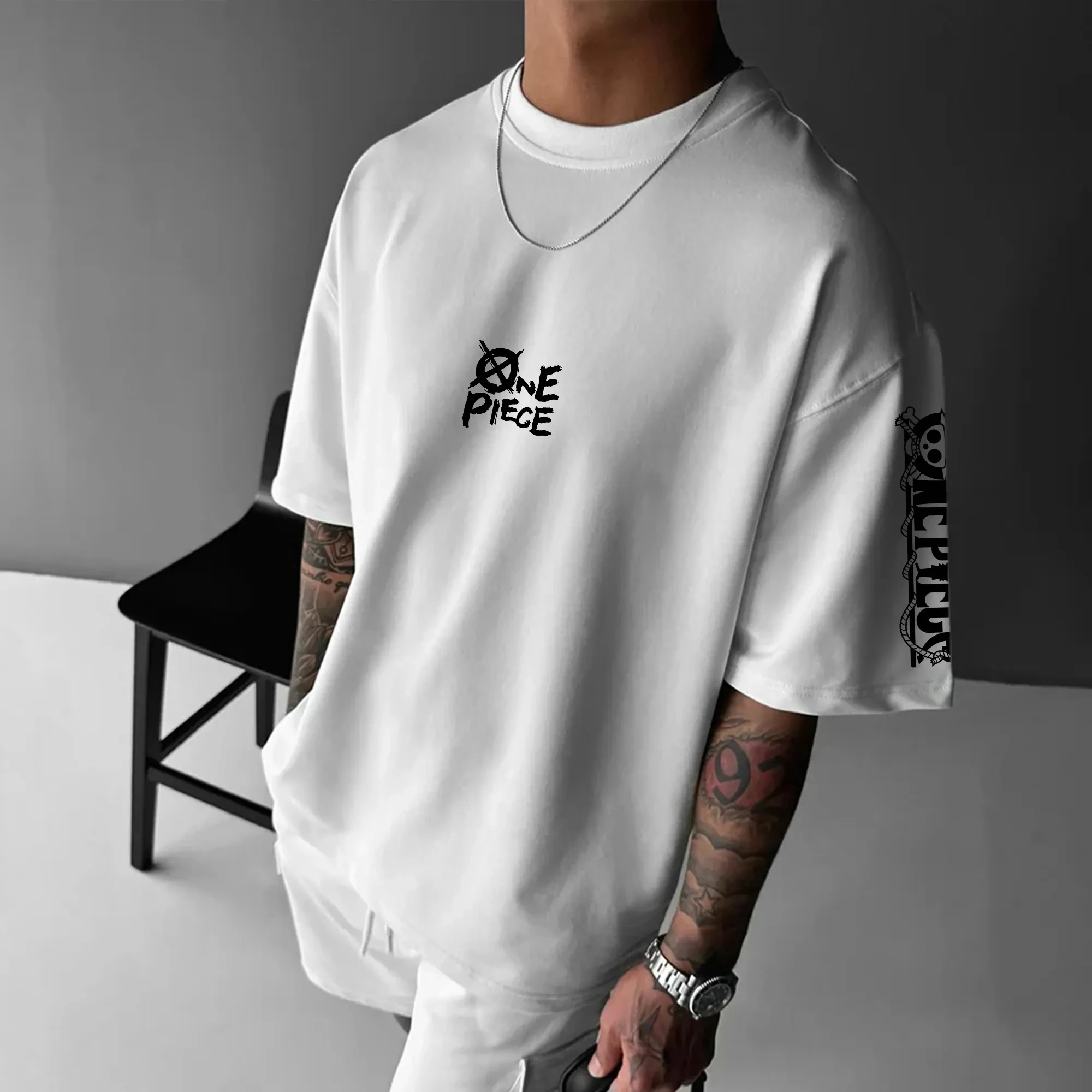 تيشيرتات قطنية مطبوعة من قطعة واحدة لوفي وزورو لعام 2025 بأكمام قصيرة على الطراز الأمريكي فضفاضة رياضية برقبة دائرية للرجال والنساء #2