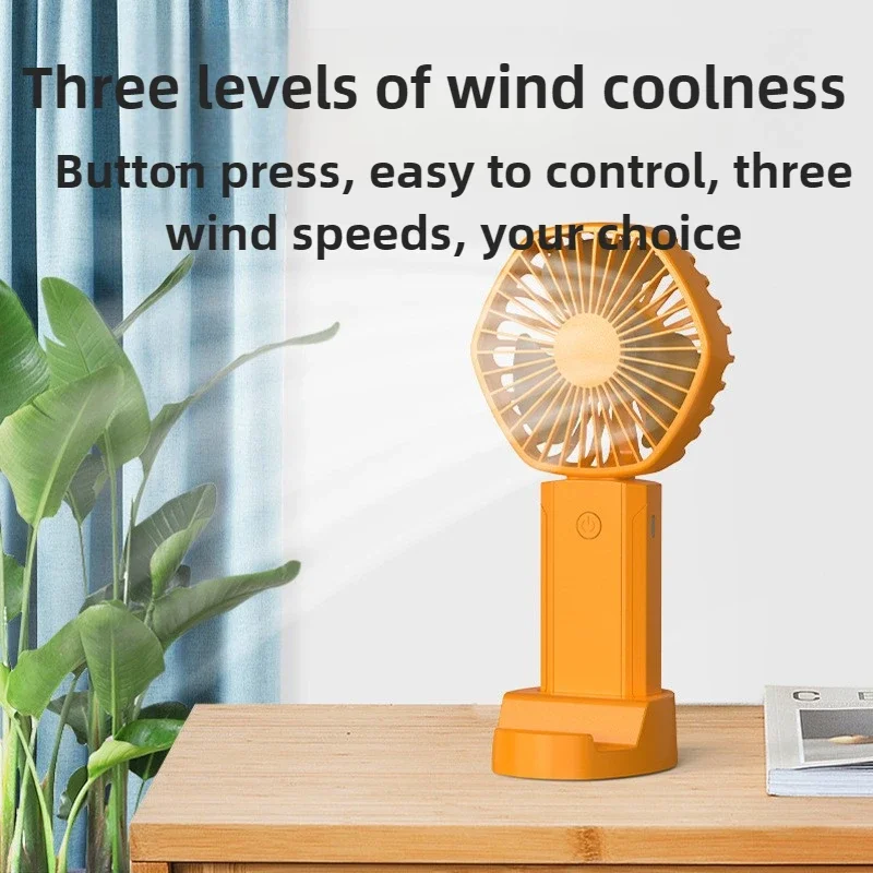 800mAh Small Electric Fan Desktop Usb Charging Mini Small Fan Handheld Silent Wind Portable 5W Third Gear Wind Home Outdoor