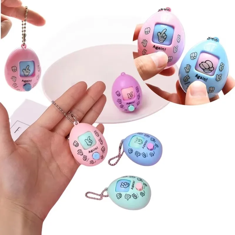 6pc família crianças pontas dos dedos jogos chaveiro rock papel tesoura jogar brinquedo colorido redondo ovo festa presente interativo brinquedo antiestresse