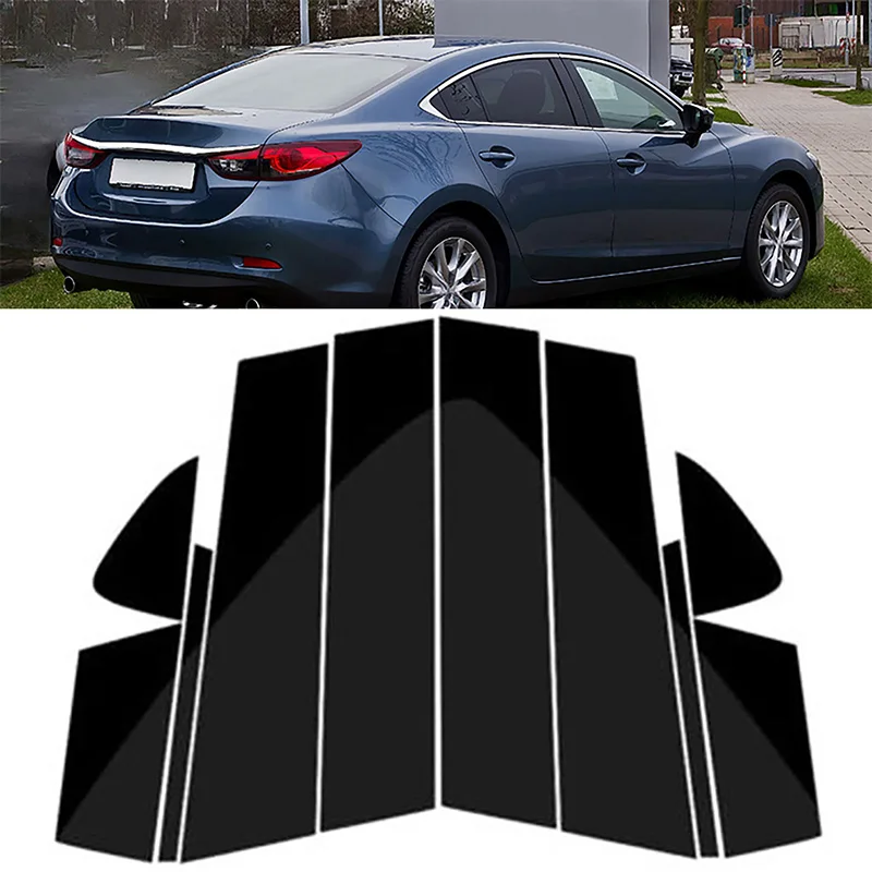 Window Trim Door Pillar Posts Cover Car Exterior Sticker Black Fit for Mazda 6(GJ1/GL)Sedan 2014–2021 For Mazda Atenza 2013-2019