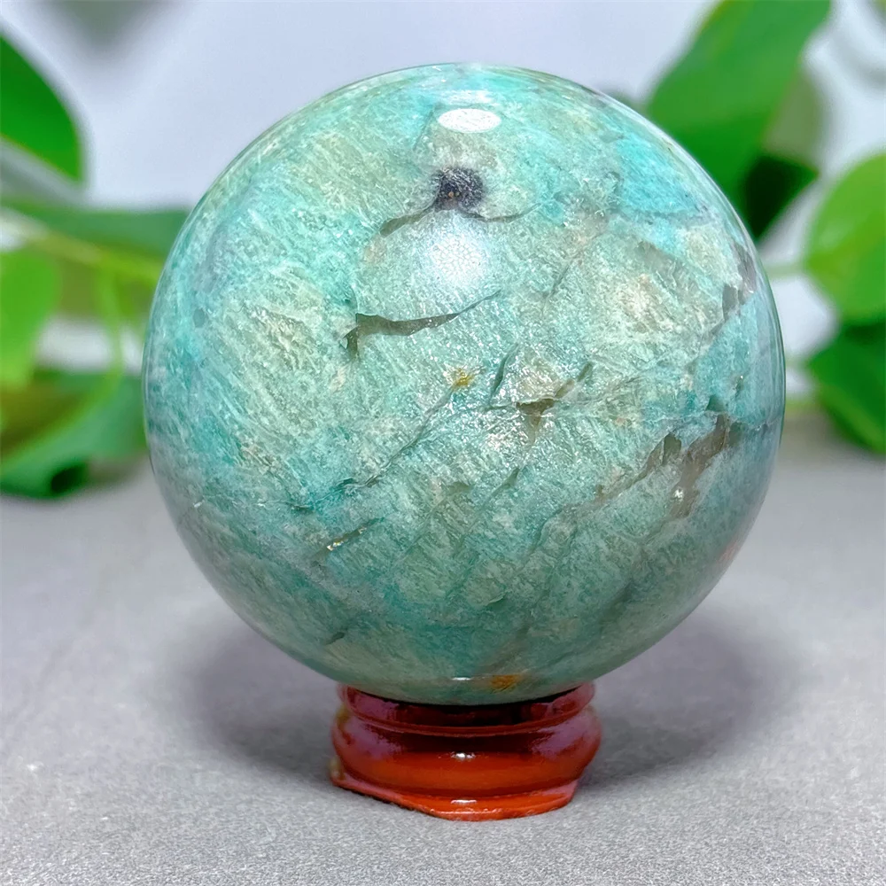 Amazonite Sphere Natural Crystal Quartz Minerals Stone Home Decoritems Reiki Garden Love Gifts Energy Healing Lucky +Stand