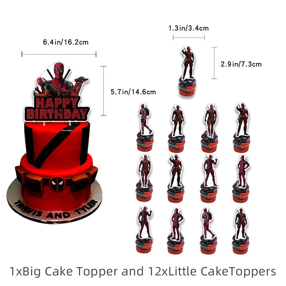 Deadpool Cartoon Anime Theme Marvel Heroes League Flag Insertion Latex Balloon Props Festival Party Decoration Supplies Package