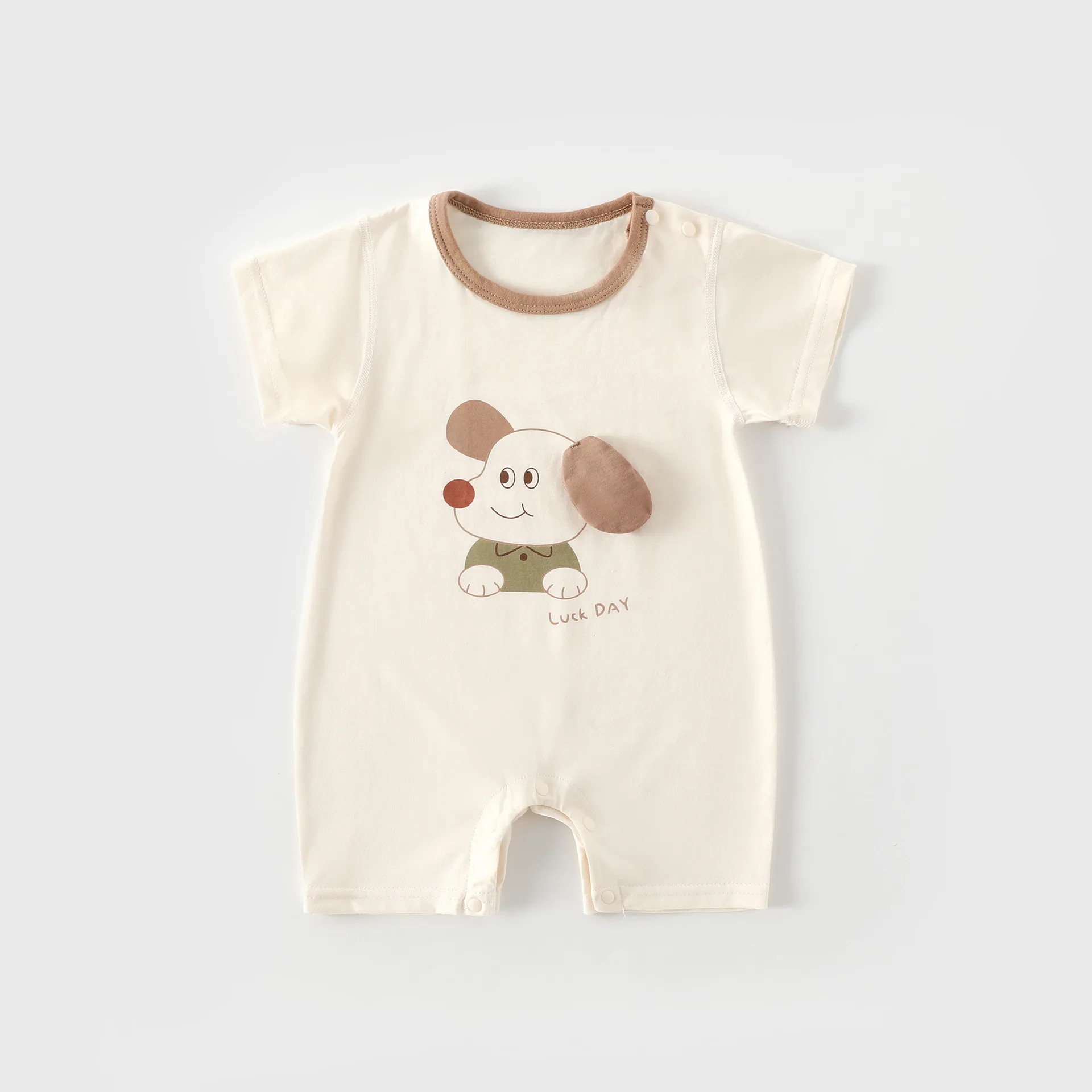 2026 New Summer Baby Outfit Thin Silk Jumpsuit Cartoon Pattern Male Baby Jumpsuit 0-18M Baby girl Nightgown