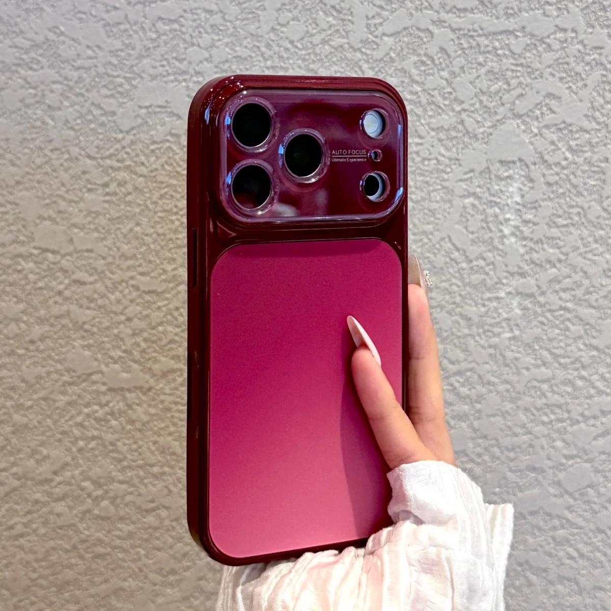 Coque de téléphone de luxe en silicone liquide dégradé rouge vin pour iPhone 18 17 16 15 14 13 Pro Max, protection d'appareil photo, antichoc, coque colorée