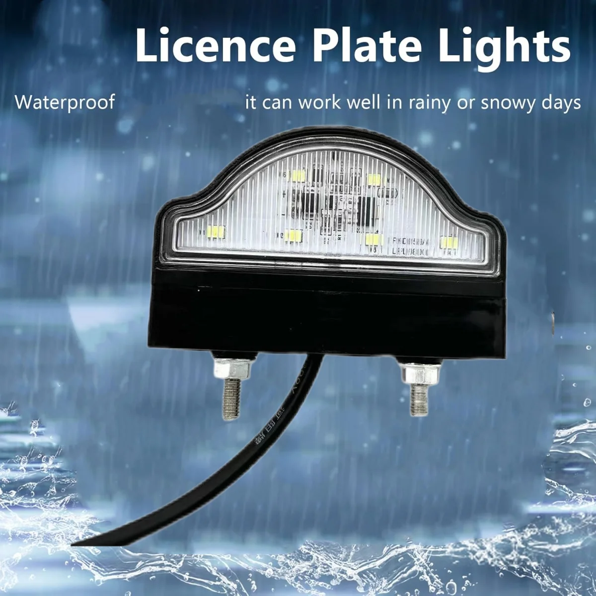 1/2PC LED Car Truck Number License Plate Rear Tail Light Lamp Universal Waterproof RV Camper Trailer Lorry 12V/ 24V
