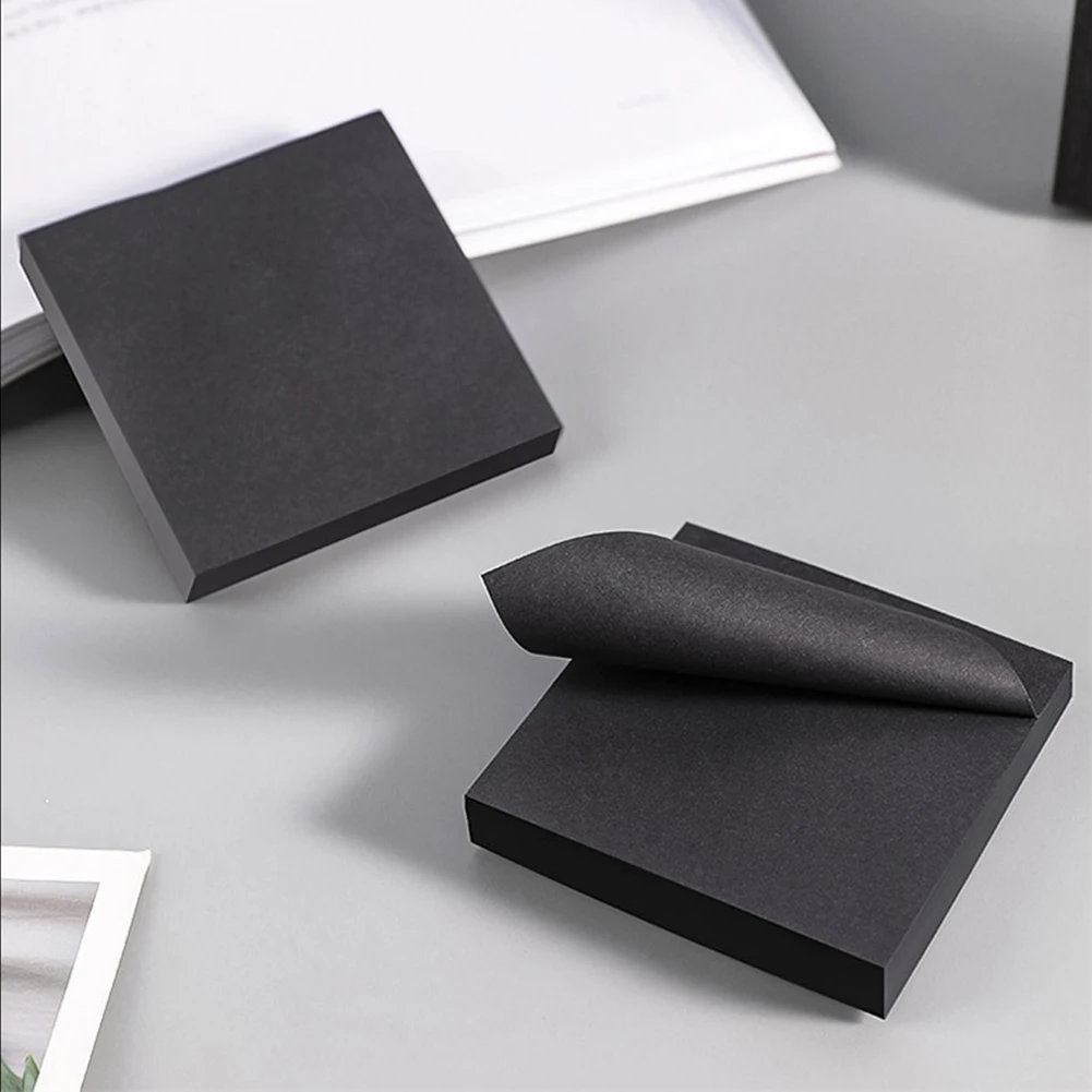 50 Sheets Black Super Sticky Notes Self-Adhesive Sticky Note Pads For Office School Office Supplies Creative Memo Notes Reminder