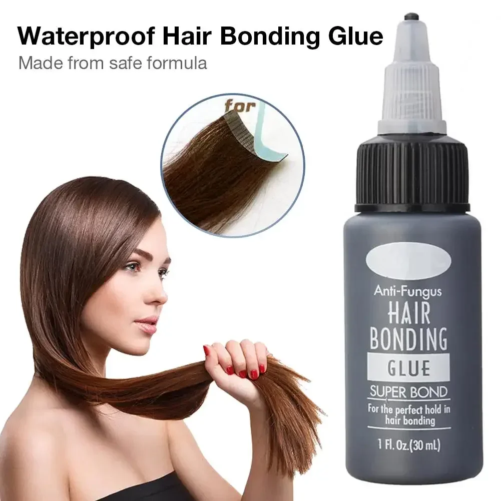 Herramienta de tupé para extensiones de cabello, pegamento líquido adhesivo para pelucas, de fácil aplicación, para salón de belleza, adhesivo Invisible profesional resistente al agua, 30ml