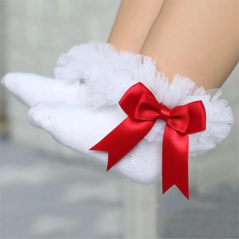 Lace Floral Baby Socks 0-8 Years Toddlers Infants Cotton Ankle Bow Sock Baby Girls Princess Cute Socks new Fashion