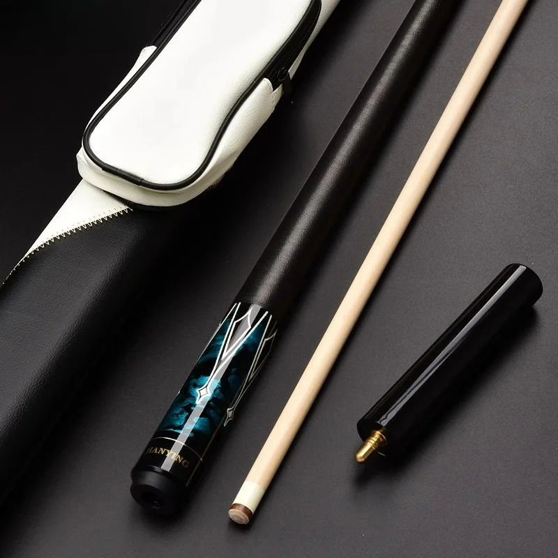 

Professional Pool Cue Carbon Fiber Shaft Hard Maple Butt Premium Leather Tip Included Home Bar Tournament Snooker
