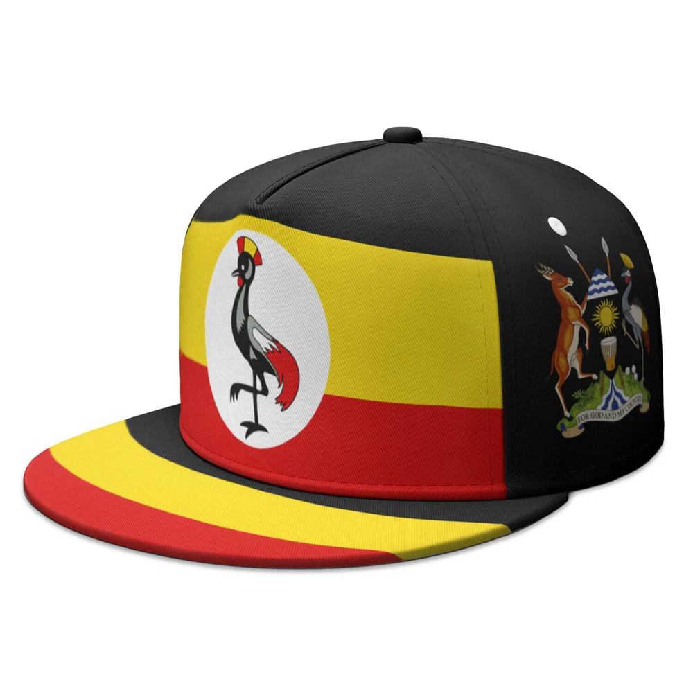 Uganda Flat Brimmed Cap Custom Made Name Team Logo Hip-hop Hat Country Travel Ugandan Nation Kiswahili Flag Headgear