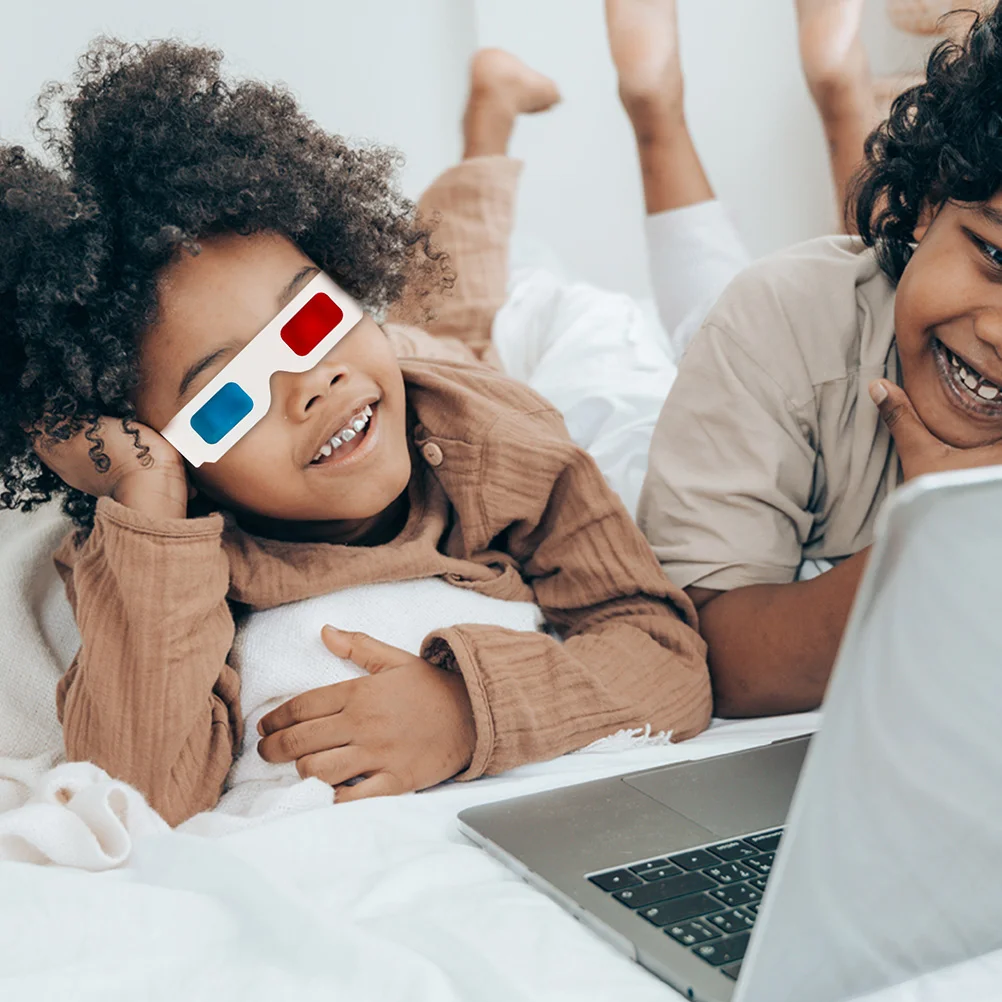 

30pcs 3D Glasses Cardboard Red Blue Lens Anaglyph Movie Video Spectacles Lightweight Portable Fun Joy Home Cinema