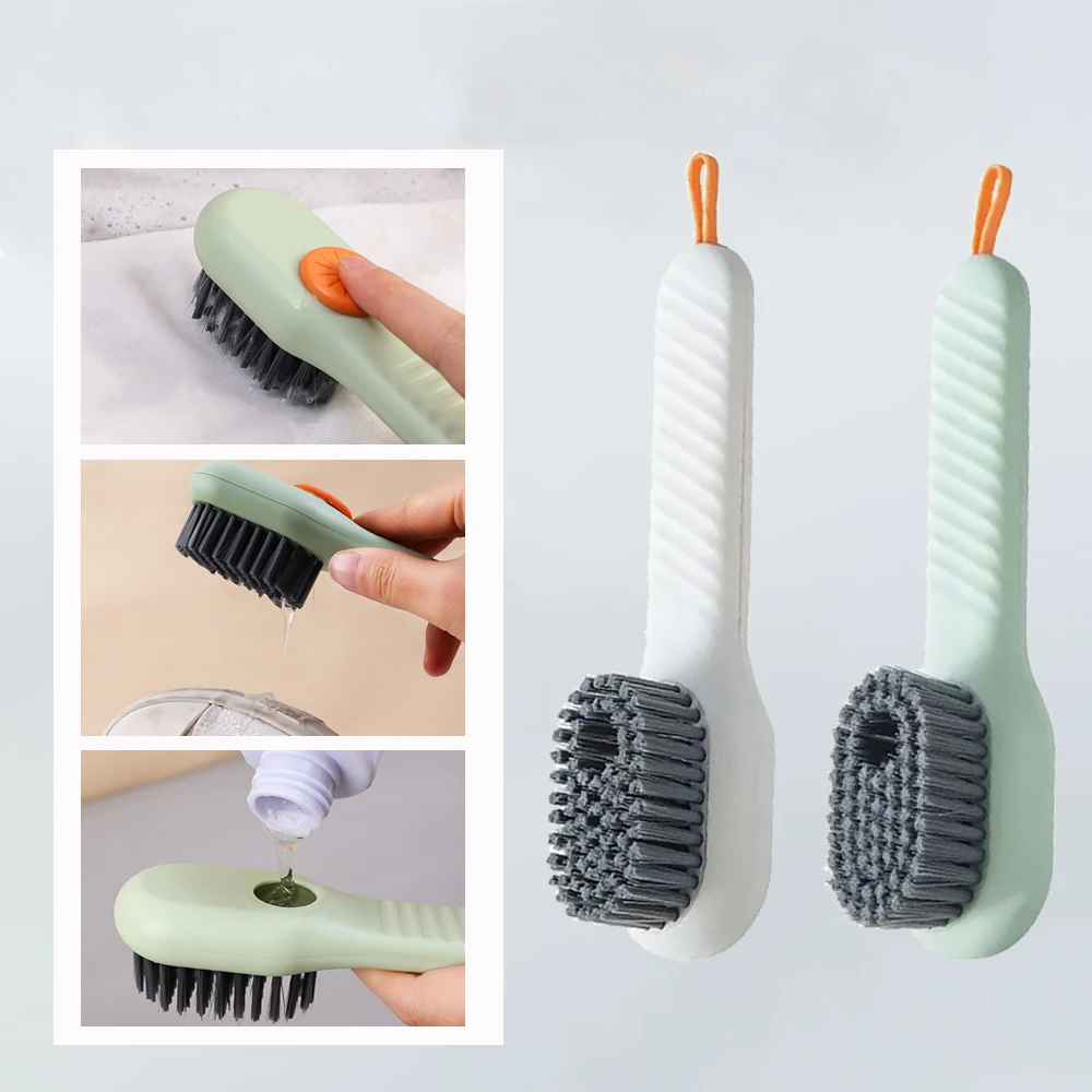 2/1Pcs Multifunctional Shoe Brush Soft Bristled Liquid Shoe Brush Long Handle Brush Cleaner For Clothes Household Cleaning Tools