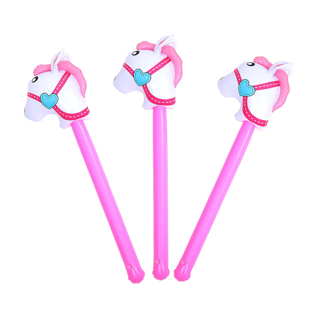 

Blow up Horse Stick Inflatable Head Balloons Party Cheering Sticks Child Basketball