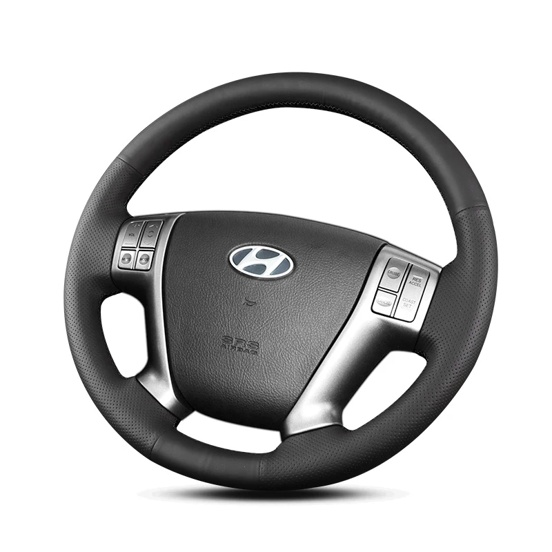 

Handmade Sewing Car Steering Wheel Cover for Hyundai Veracruz 2007-2012 IX55 2007-2012 Vera Cruz Genuine Leather Car Accessories