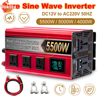 Inverter 12V 220V Pure Sine Wave Inverter 5500W 5000W 4000W Car Solar Power Inverter DC 12v To AC 220V Voltage Converter