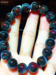 Natural Red Auralite 23 Cacoxenite Eye Bracelet 11.6mm Clear Round Beads Women Men Canada Stretch Rarest Jewelry  AAAAA