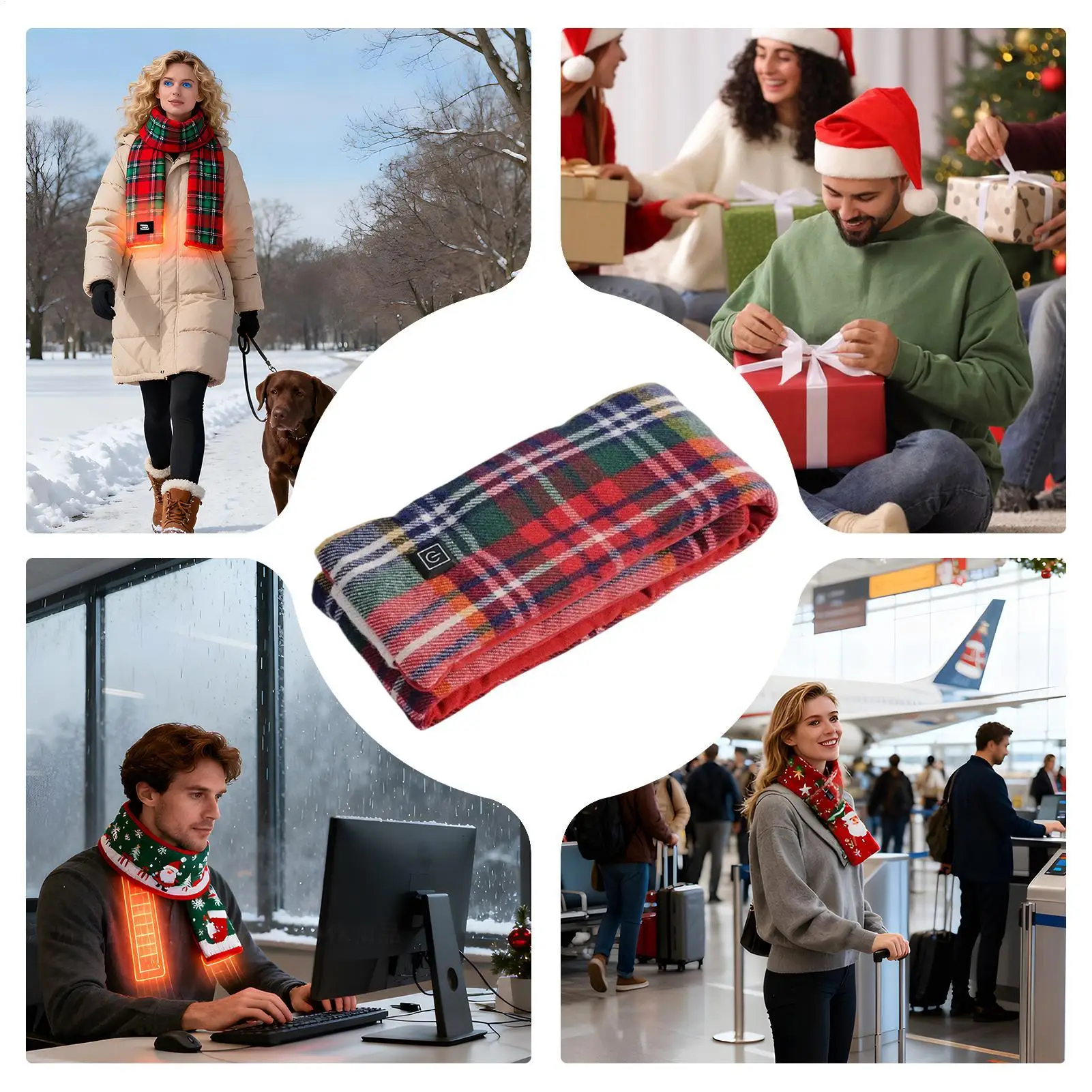 ساخنة وشاح عيد الميلاد تحت عنوان الطقس البارد الرقبة أدفأ ساخنة وشاح للرقبة للنساء الرجال له لها الكبار الأب الأم الزوج #4