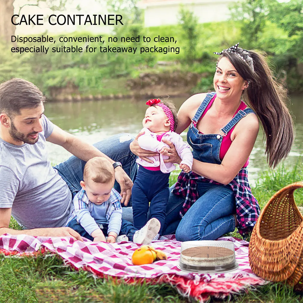 

25Pcs Cake Box Round Plastic Carrier Container with Dome Lid for Baking Display Packaging Food Safe Lightweight Strong