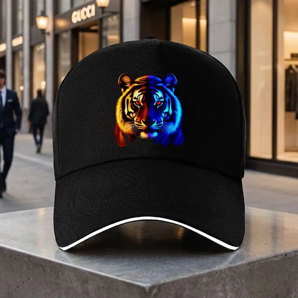 Dual Color Tiger Face Baseball Cap Unisex Polyester Adjustable Outdoor Summer Sports Hat