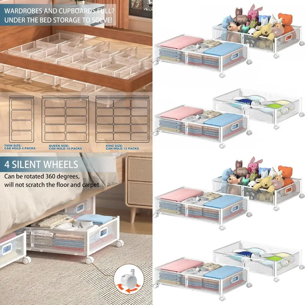 

Rolling Underbed Storage Boxes for Clothes, Shoes, and Blankets - Organized Bedroom Solutions