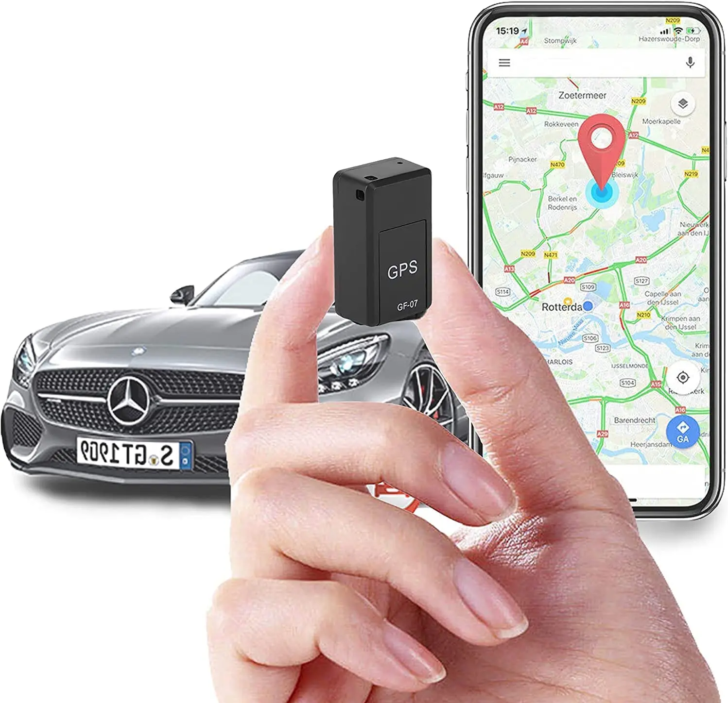 

GPS Tracker for Vehicles, Black Mini Magnetic GPS Real time Car Locator, 1.57x0.91x0.63inch, 3.7V 400mAh Li-ion Battery,