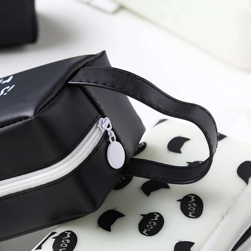 

2 pcs Pencil Case 17*10*8Cm Cat Face Silicone Organizer For School Stationery Storage Makeup Coin Bag Pencil Box Pouch