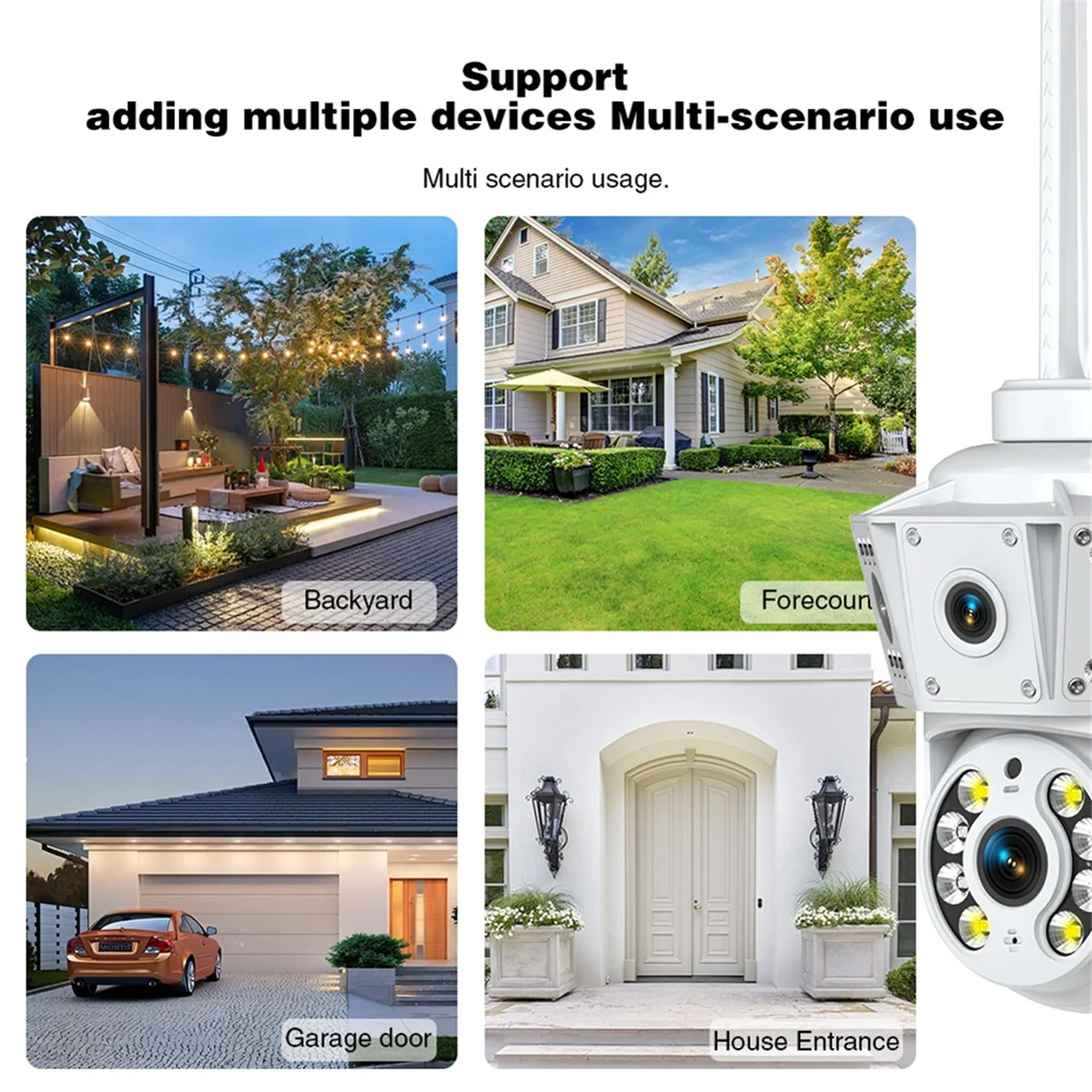 New 1080P Wireless WIfi Camera Outdoor Multi Lens Surveillance Camera, Two Way Intercom Night Vision Baby Monitor