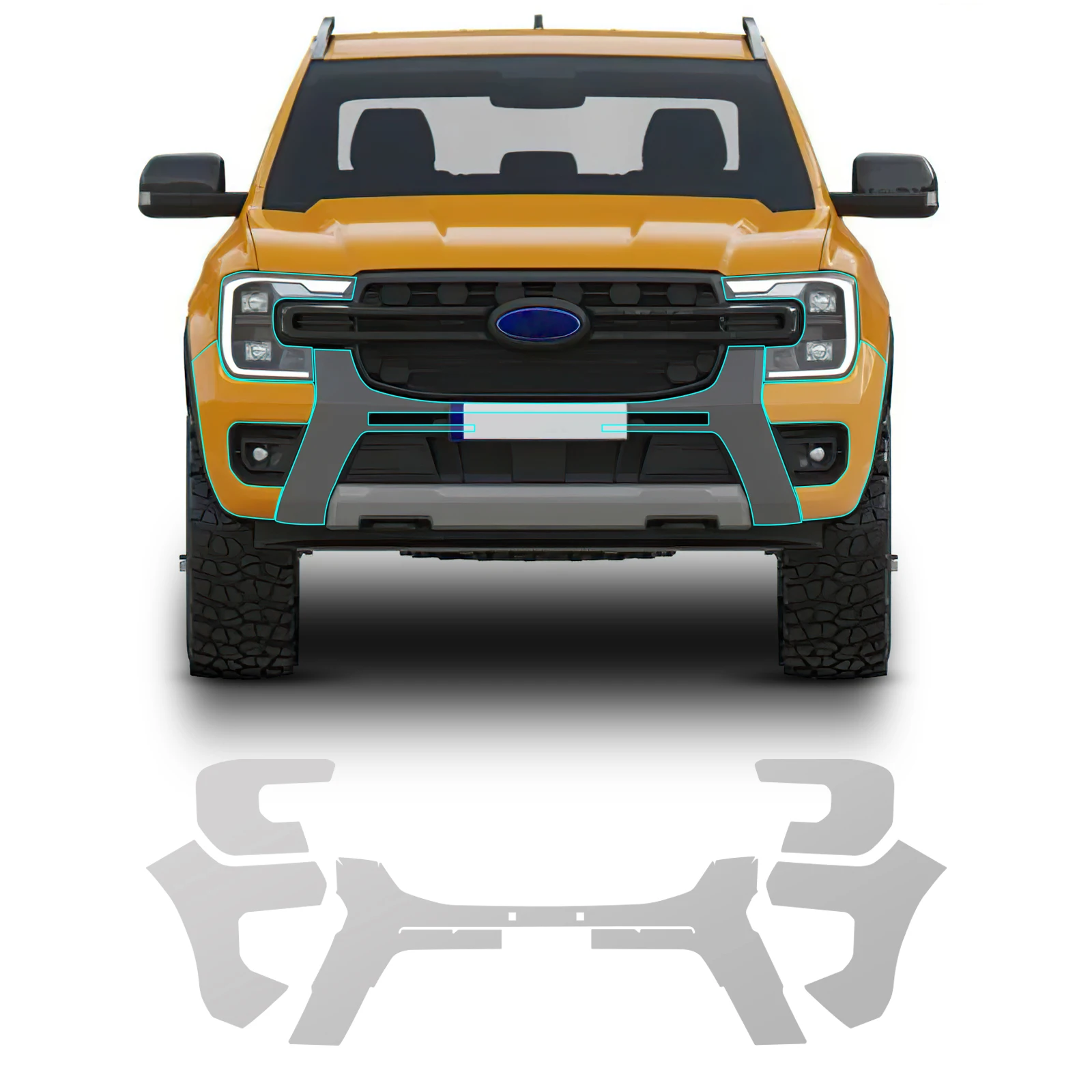 

Для Ford Ranger Raptor Platinum XL 2023-26: Невидимая защитная пленка из ТПУ для автомобиля, устойчивая к царапинам, аксессуары для автозапчастей