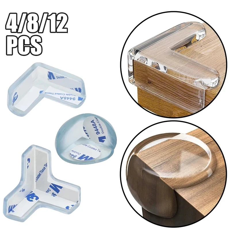 4Pcs/8Pcs/12Pcs Child Baby Safety Silicone Protector Table Corner Edge Protection Cover Children Anticollision Edge & Guards image 2