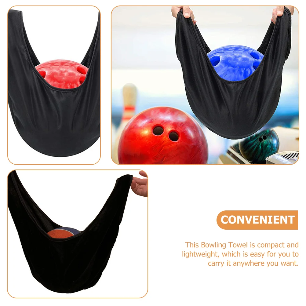 Bowling Ball Cleaning Bag Supplies Towel Microfiber Pad Cloth Black Reusable Cleaner Man