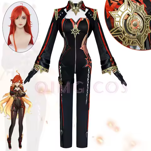 Genshin Impact Mavuika Cosplay Costume Uniform Wig Anime Halloween Costumes for Women Game
