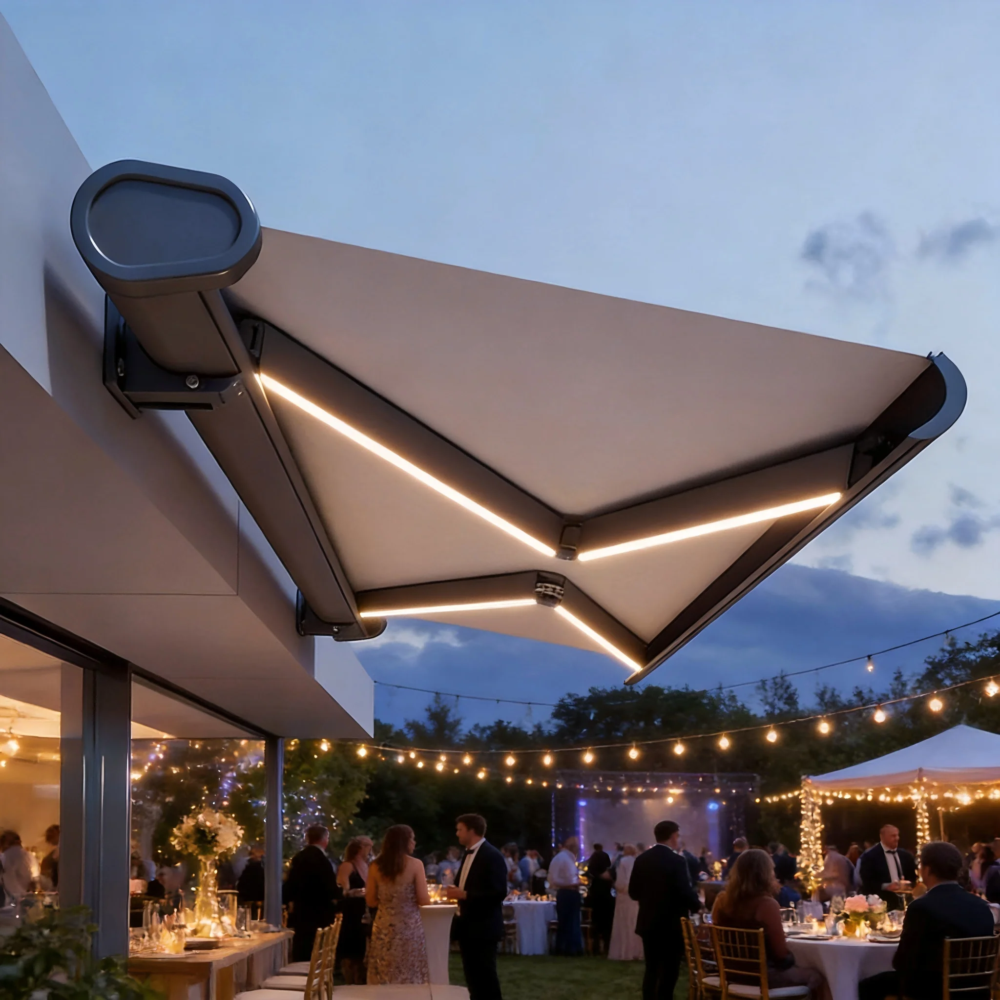 Automatic Awning Outdoor Cassette Foldable Awning Sun Shades Outdoor Retractable Awning Garden Buildings