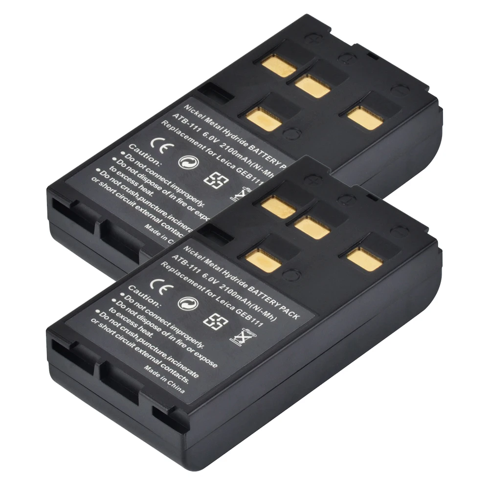 2pcs 2100mAh GEB111 GEB112 NI-MH Battery for Leica 800 SR520 SR530 GPS DNA Instruments Equipment Survey Bateria TPS TC Series