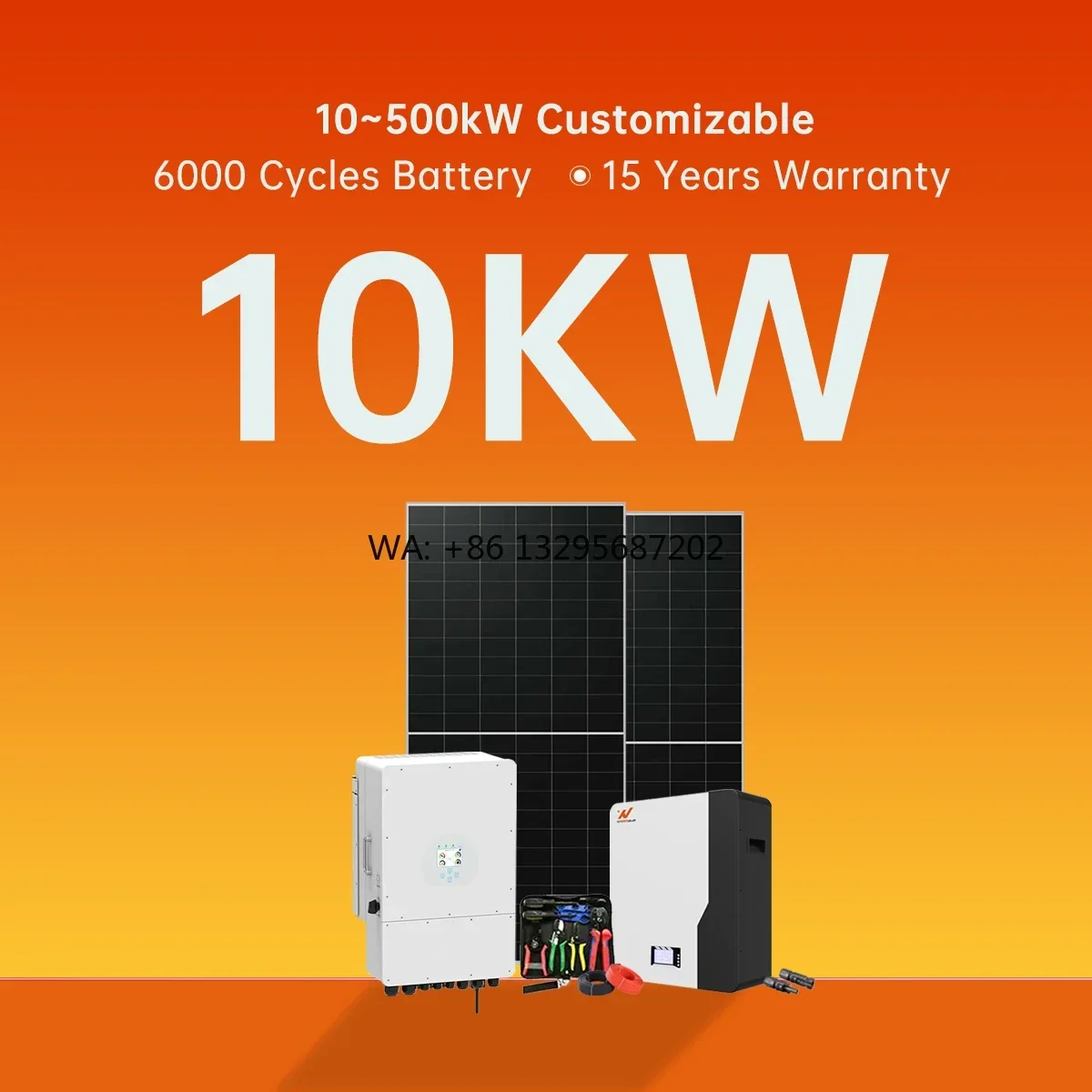 

Sunshine Solar System Equipment List 10Kw Home Hybrid 15 Years Warranty Complete Solar System