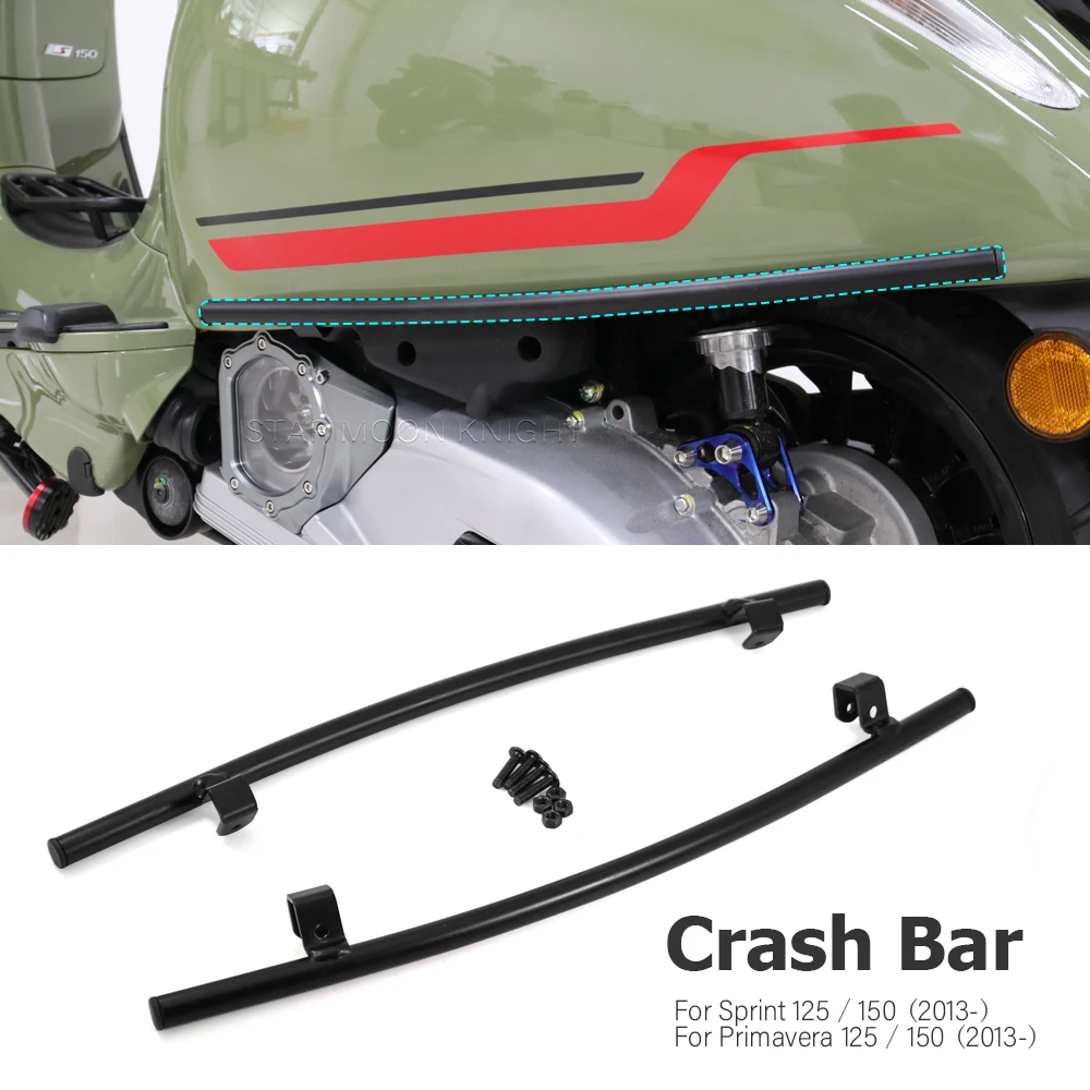 For Vespa Primavera Sprint 125 150 (2013-) Scooter Accessories Front Fender Protective Bar both Sides Body Crash Bar