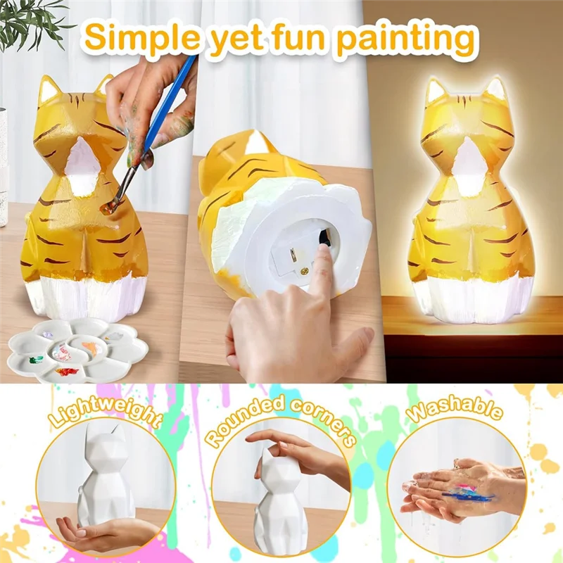 

AA63 ГОРЯЧИЙ Diy Cat Crafts Ночник Набор для рисования Искусство и ремесла Подходит для художественных принадлежностей Подарки на день рождения