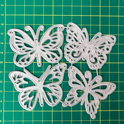 Butterfly Metal Cutting Die 4Pcs for Making DIY Scrapbook Album Decorative Three-dimensional Flower Card Embossing Die Cutting