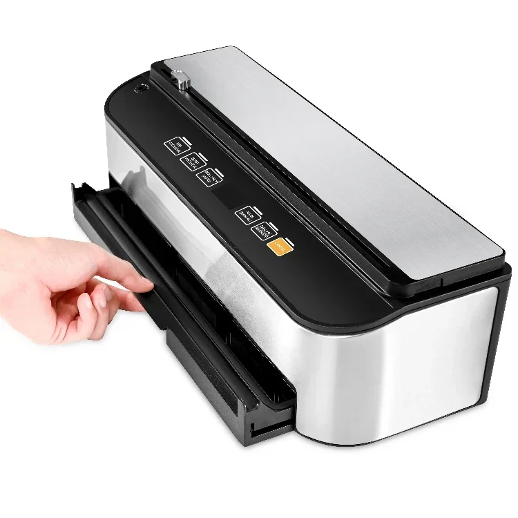 

Vacuum Sealer Fully Automatic Food Sealer with Bags Storage Build-in Cutter Moist Mode and Digital Countdown Removable Drip Tray