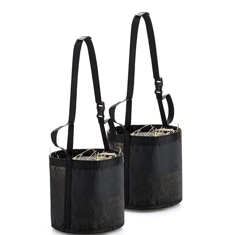 ABYM Adjustable Strap Heavy Duty Horse Feed Bag 2 Pcs, Mesh Feeder, Slow Feeder Hay Bag For Trail Riding& Stall Use