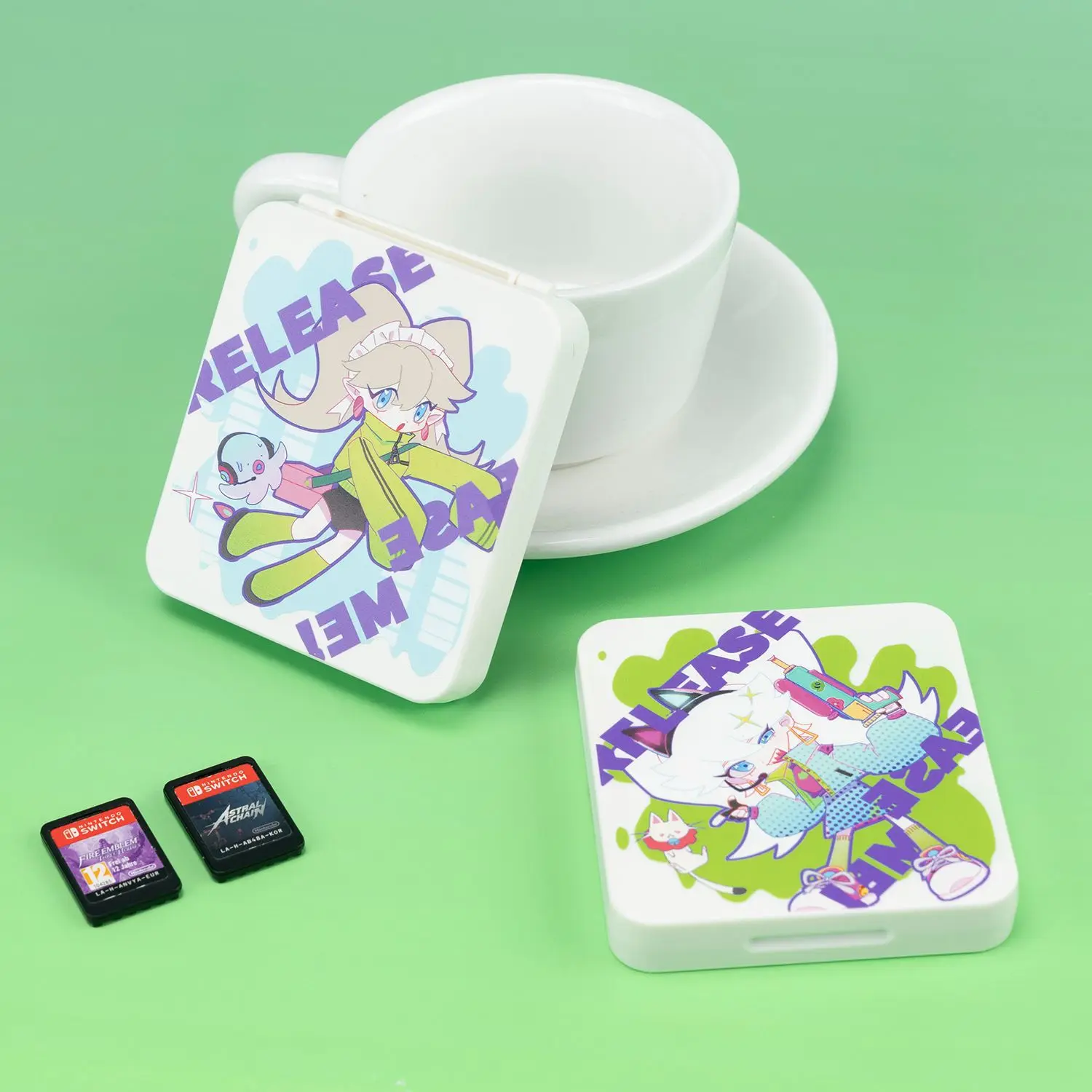 Yocore 닌텐도 스위치용 게임 카드 보관함, 금속 하드 거치대 케이스 커버, 12 슬롯 게임 카드 케이스