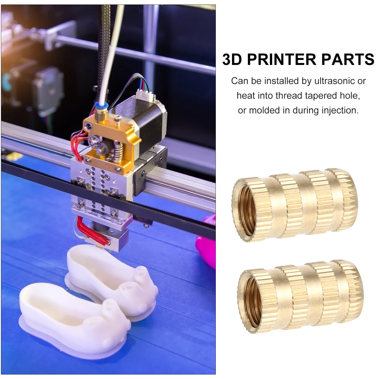 

10pcs M10*11.5*20 Brass Knurled Threaded Insert Embedment Nuts High Precision Female Thread Heat Resistant Compatible With