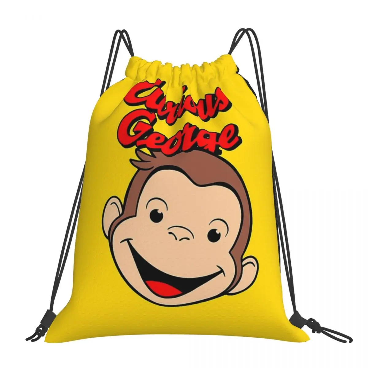 Curious George Backpacks Multi-function Portable Drawstring Bundle Pocket Sports Bag Book Bags For Travel Students