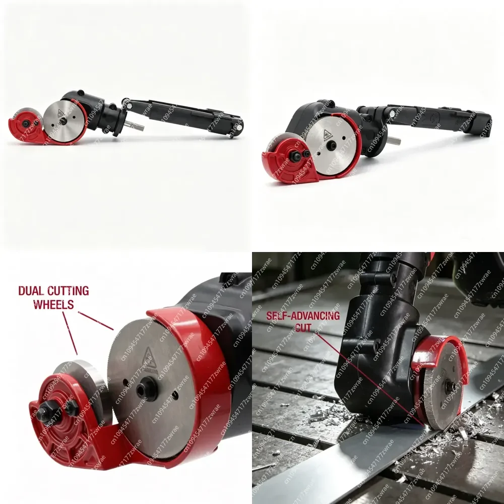 Electric Rotary Panel Cutter Drill Attachment For Cutting Metal Vinyl Ribbed Roofing & Wall Panels With Dual Cutting Wheels