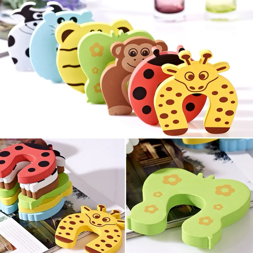 2pcs Baby Child Proofing Door Stoppers Finger Safety Guard Noise Prevention Anti-pinch Random Color Baby Protection